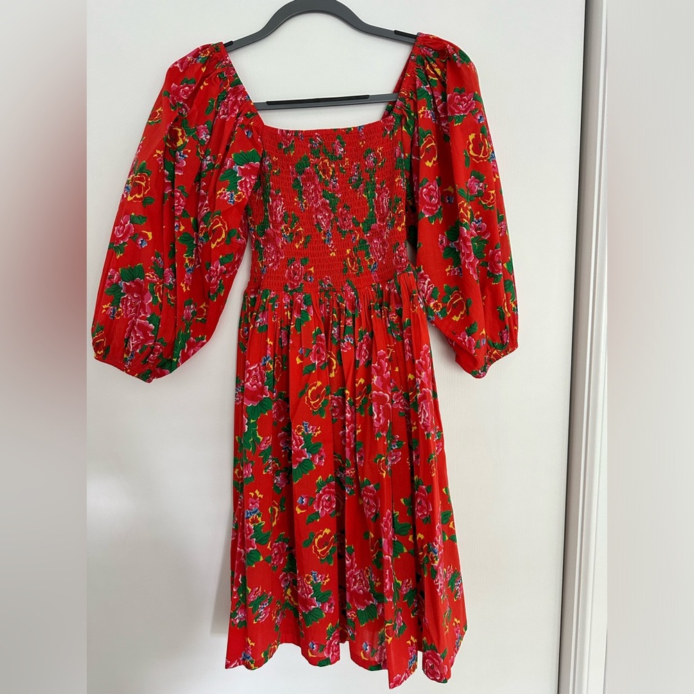 RHODE A-Line Red Floral Dress - Picture 6 of 7